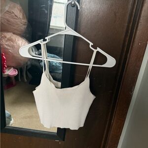 La Hearts Cream Ribbed Camisole